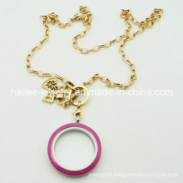 Fashion Stainless Steel Necklace with Floating Pendant